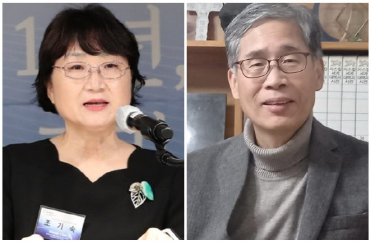 조기숙(왼쪽) 이화여자대학교 국제대학원 교수와 신평 변호사. <신평 페이스북, 연합뉴스>